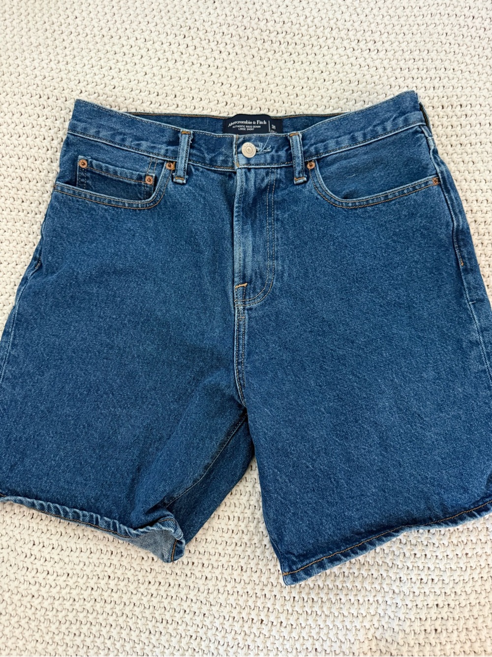 Abercrombie & Fitch Authentic Rigid Denim Loose Shorts Blue Size 31
